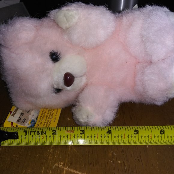 VTG  1984 PRESTIGE Pink Teddy Bear Brown Nose Stuffed Animal Plush with Tag HTF - Picture 9 of 9